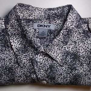 DKNY B/W Pocket Long Sleeve Button Up Shirt